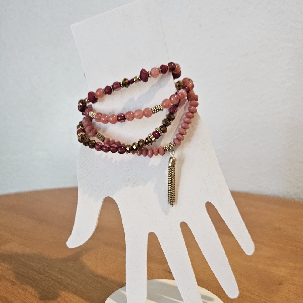 NWT'S- COWGIRL CONFETTI -Copper/Gold/Rose Tone Bead Bracelet Set -4 Bracelet Set